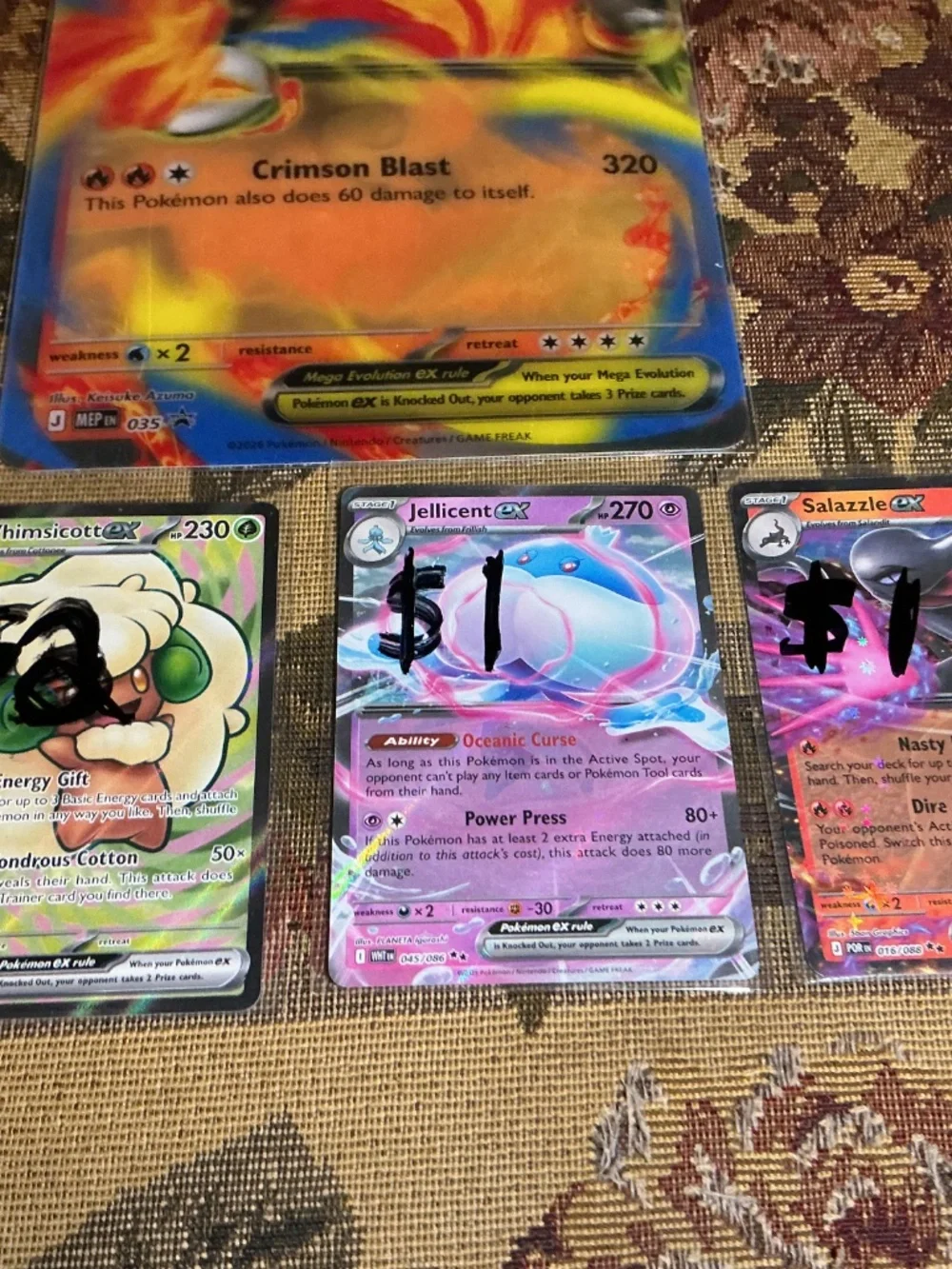 8 Pokemon Cards Jumbo and Regular size cards All ex Cards